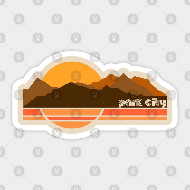 Park City Retro 70s Tourist Souvenir Sticker by darklordpug